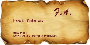 Fodi Ambrus névjegykártya